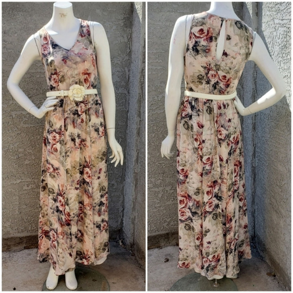 Haute Hippie Floral‎ Silk Maxi Dress